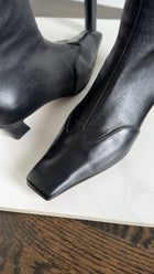 Khaite Black Leather 40mm Nevada Stretch Ankle Boot - 37