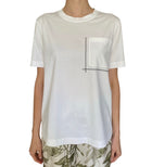 Brunello Cucinelli White Cotton Monili Pocket Tee Shirt - S / US 6