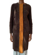 Roksanda Ilincic Brown & Orange Shearling Coat - US 8