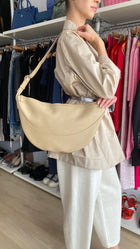 The Row Boulder Beige Leather Jouve Shoulder Bag