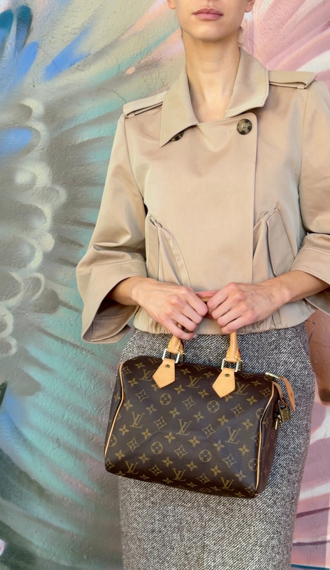 Louis Vuitton Brown Monogram Coated Canvas and Leather Speedy Boston Bag 25
