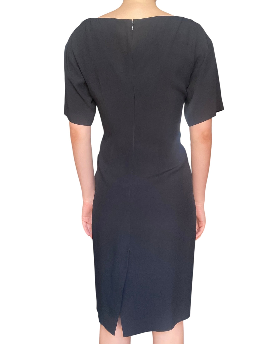 Prada Black Midi Shift Pocket Dress - 38 / US 2-4