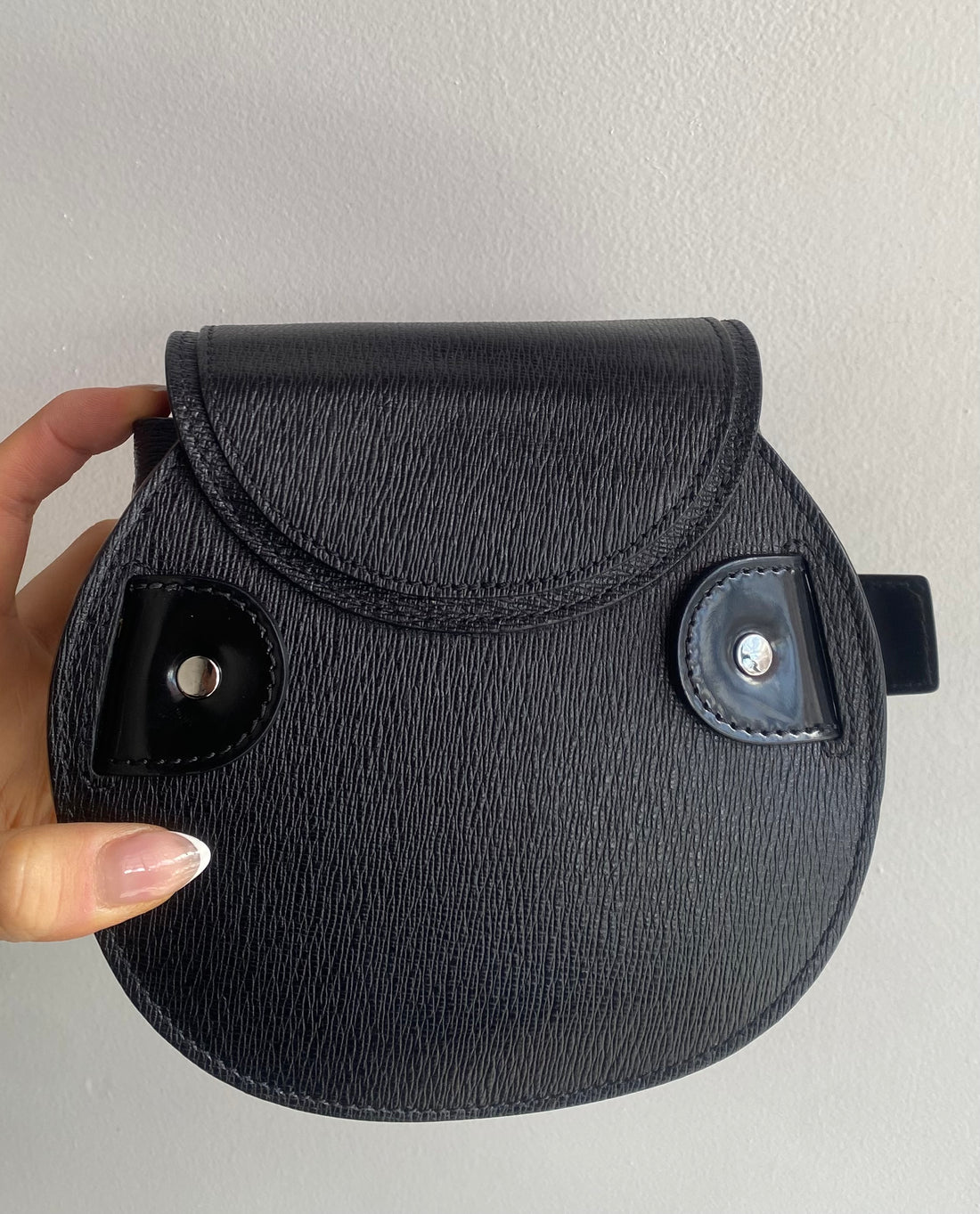 Proenza Black Leather Mini Buckle Bag