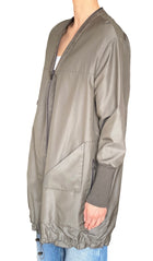 Akris Army Green Sable Fur Reversible Zip Coat - US 6