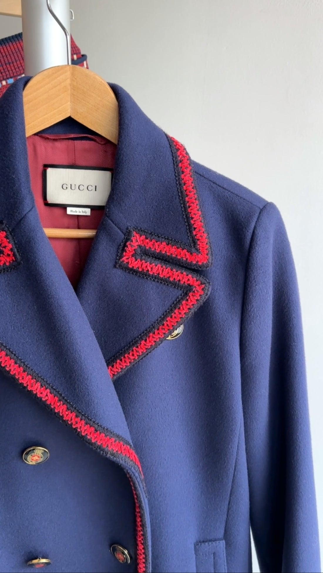 Gucci Navy and Red jacket with Butterfly - 6/8