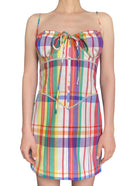Area Gingham Multicolour Embellished Mini Dress - US 6