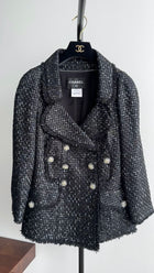 Chanel Paris Versailles Black Logo Ribbon Tweed Jacket - FR42 / USA 10