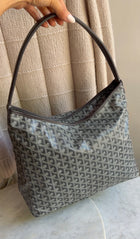 Goyard Grey Goyardine Coated Canvas Boheme Hobo with Pouch