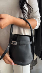 Celine Black Supple Grained Calfskin Big Bag Nano Bucket Bag