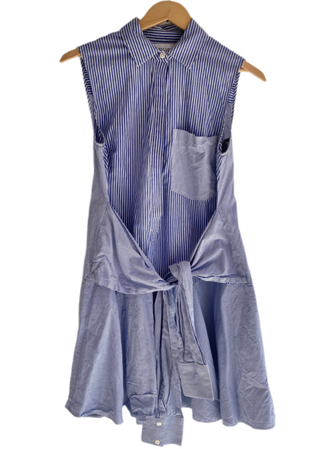 Derek Lam Pinstripe Shirt Mini Dress - 4