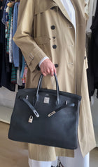 Hermes Birkin 40 Noir Black Togo Leather PHW Bag