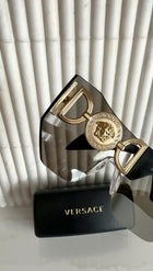 Versace Grey Mirror Gold Medusa Biggie Mask Sunglasses