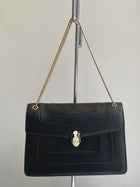Bvlgari Black Leather Serpenti Shoulder Bag