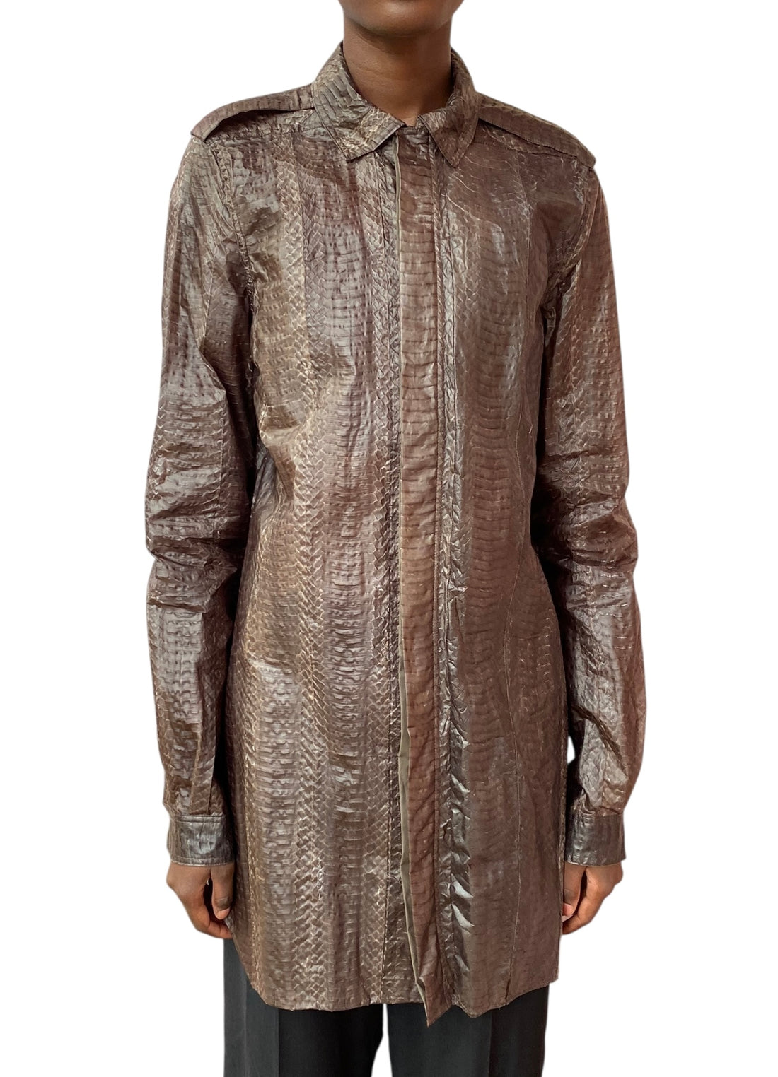 Rick Owens 2016 SS Cyclops Python Shirt Jacket - 42 / US 6