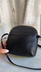 The Row Black Leather Mini North South Annie Crossbody Zip Bag