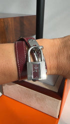 Hermes Bordeaux Vintage 2002 Kelly Double Tour Bracelet Watch