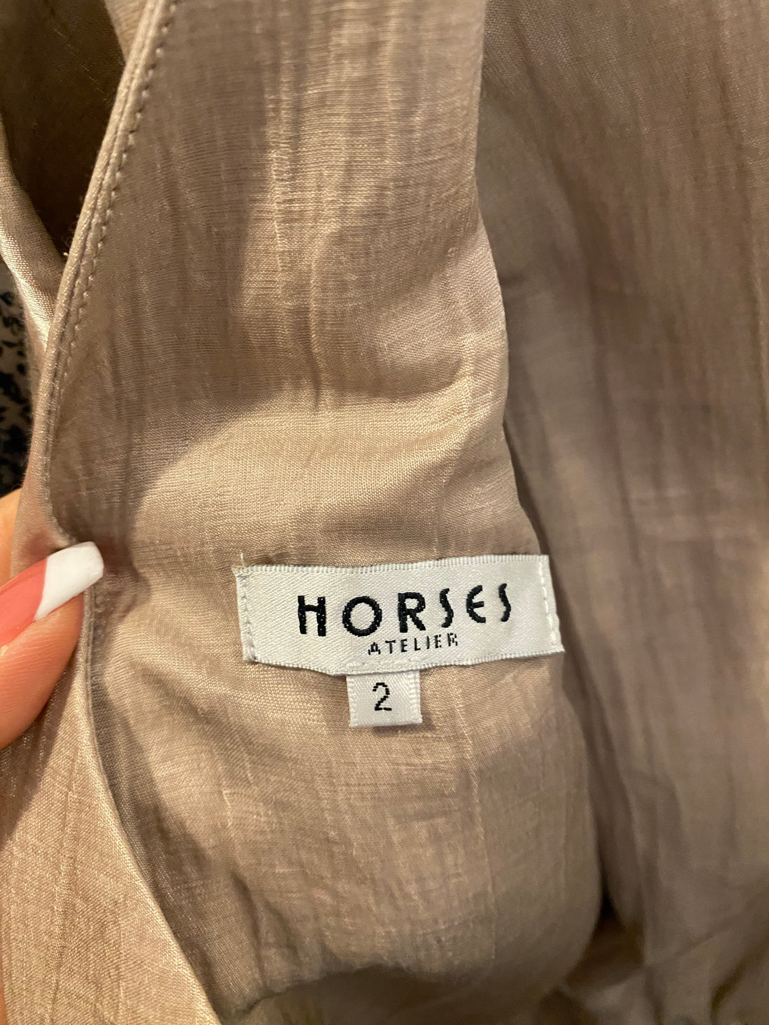 Horses Atelier Beige Linen Blend Wrap Dress - 2 / US 6