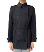 Burberry Black Short Kensington Heritage Trench Coat - US 4