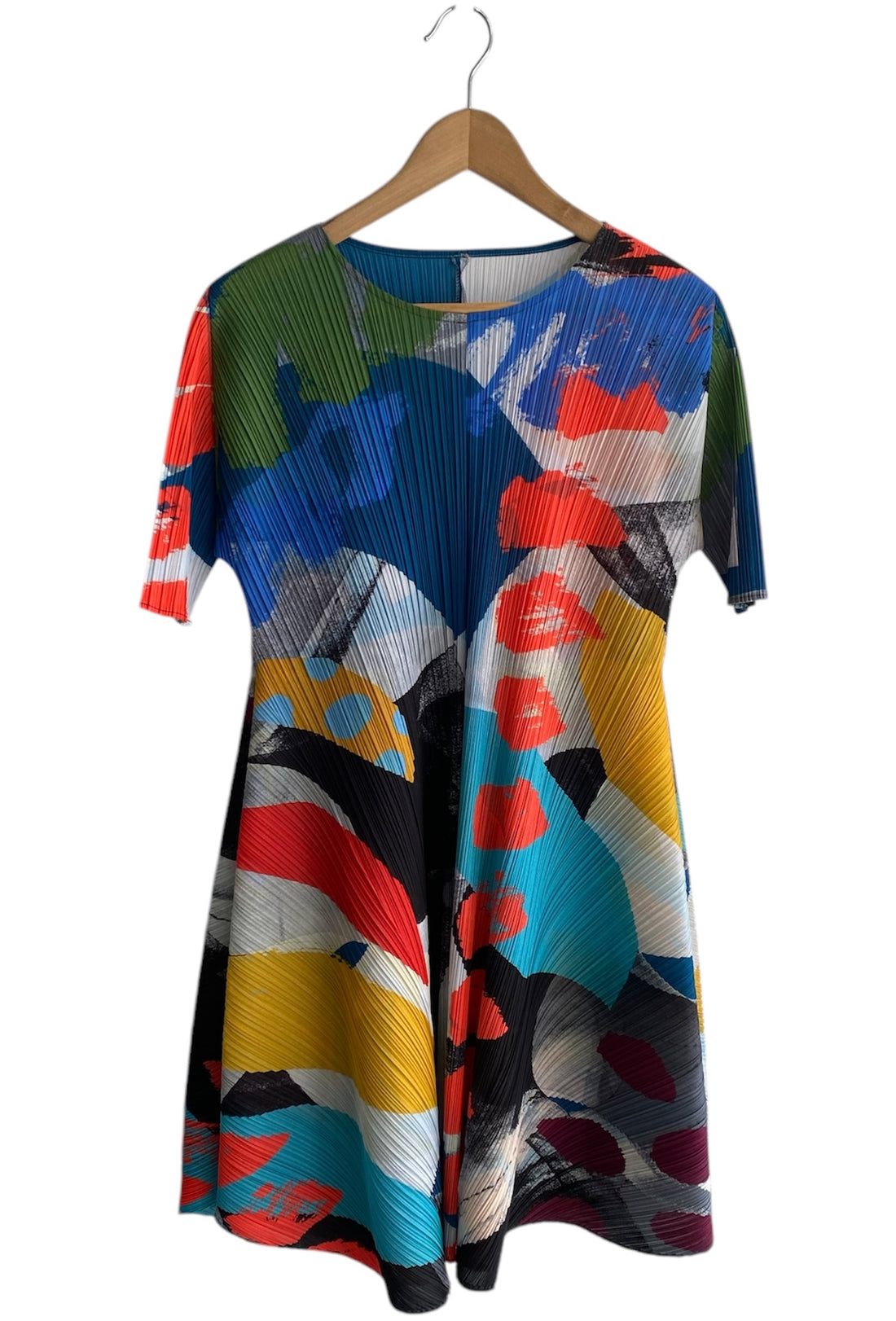 Issey Miyake Pleats Please Multicoloured Printed Dress