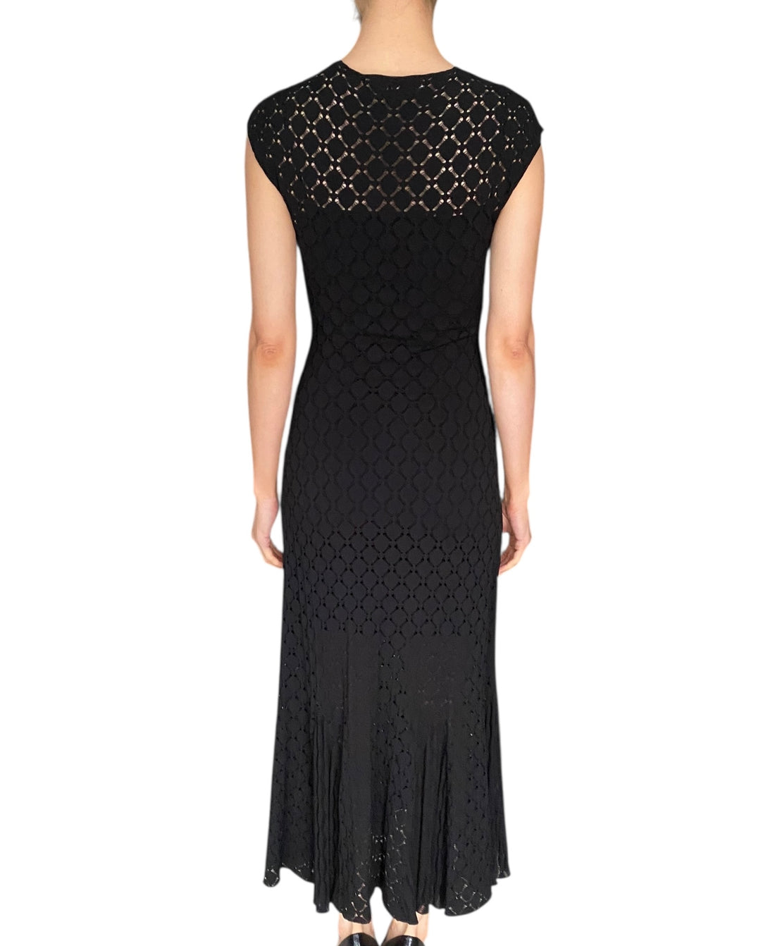 Lanvin Black Lace Effect Knit Gown - XS / US 2 I MISS YOU VINTAGE Lanvin Black Lace Effect Knit Gown - XS / US 2 I MISS YOU VINTAGE