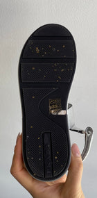 Prada Silver Metallic Leather Sandals - 37