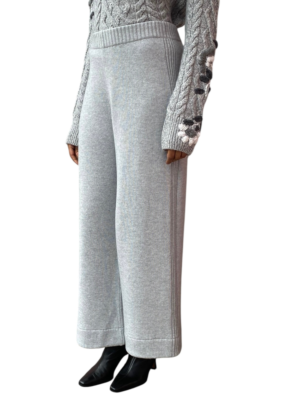 Iris Von Arnim Grey Cashmere Knit Trousers - S
