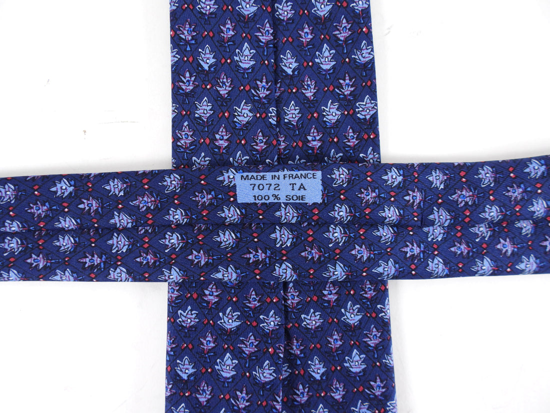 Hermes Vintage Silk Twill Pattern Tie