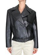 Anine Bing Black Greer Leather Moto Jacket - S / US 4-6