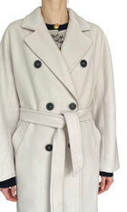 Max Mara Ivory Wool & Cashmere Madame Coat - US 4