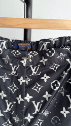 Louis Vuitton Monogram Black and White Nylon Windbreaker Pants - 38