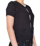Prada Black Short Sleeve Knit Cardigan - 44