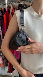 Gucci Black Leather Blondie Mini GG Barrel Bag