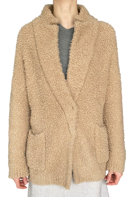 Brunello Cucinelli Beige Cashmere Boucle Long Cardigan - XS