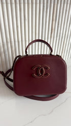 Chanel Paris-Rome Coco Curve Burgundy Leather Vanity Case Bag