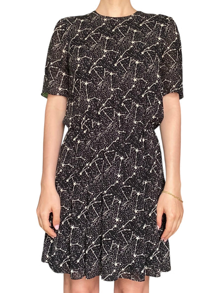 Saint Laurent Black Constellation Print Mini Dress - FR 40 / US 8