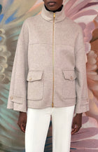 Agnona Double Face Alpaca Cashmere Zip Jacket - XS