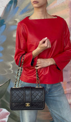 Chanel Black Medium Quilted Leather Elegant Medium CC Flap Bag