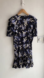 Veronica Beard Blue Floral Print Dress