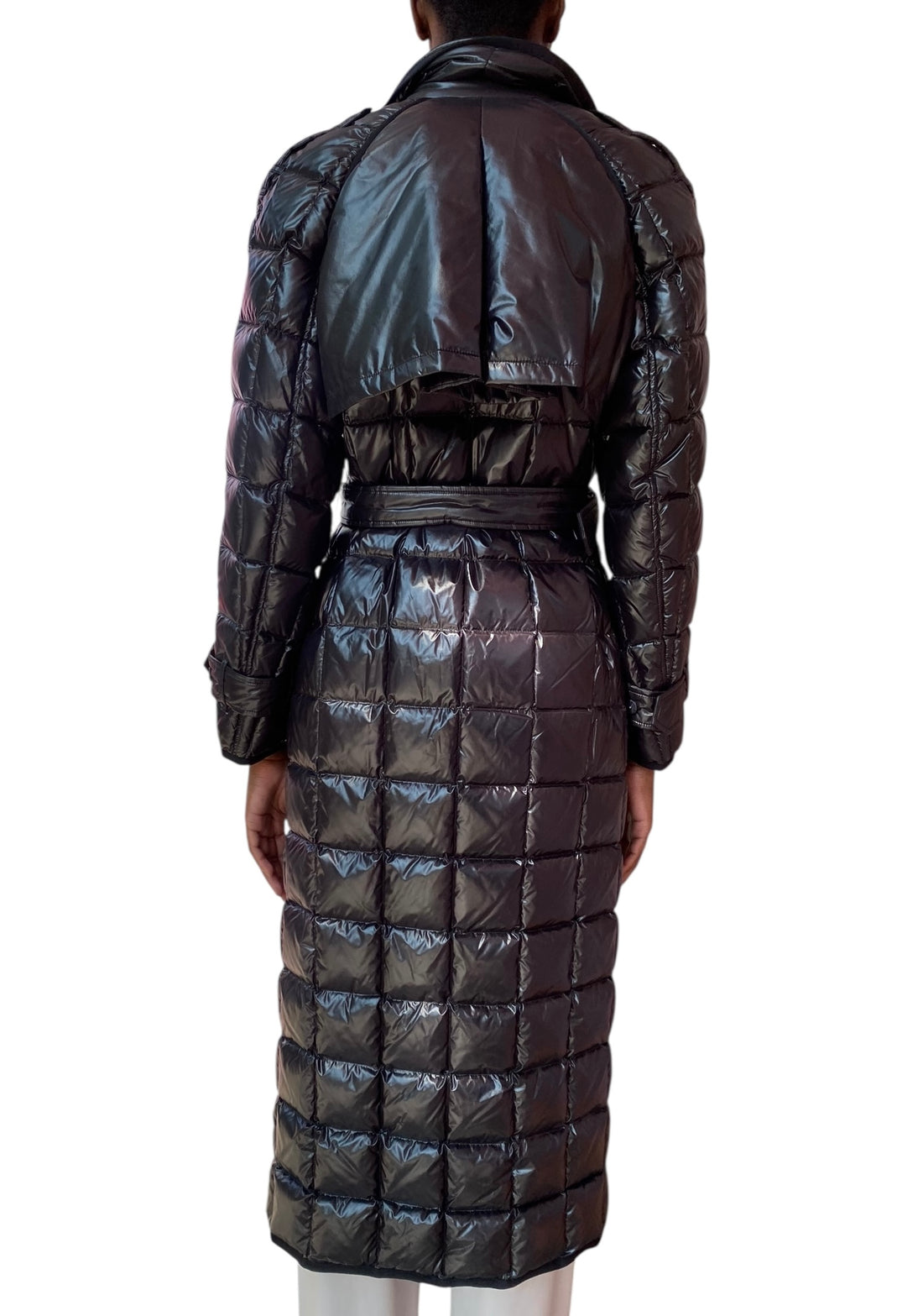 Mackage Black Long Quilted Trench Coat - S