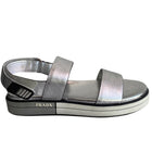 Prada Silver Metallic Leather Sandals - 37