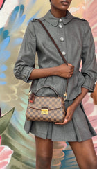 Louis Vuitton Brown Damier Ebene Coated Canvas Croisette Shoulder Bag