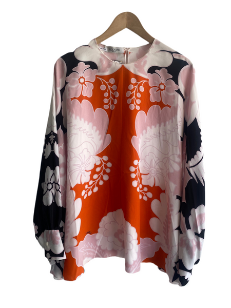 Valentino Floral Printed Long Sleeve Top - 42