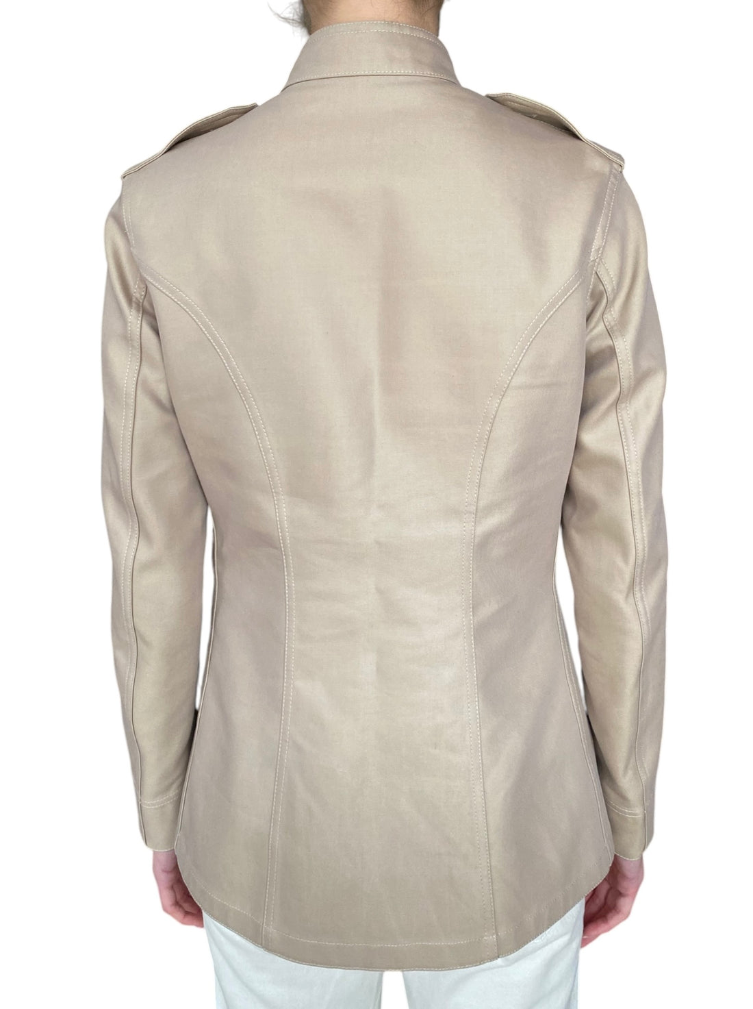 Loro Piana Beige “Ashley” Cotton Silk Twill Jacket - 42 / US 6