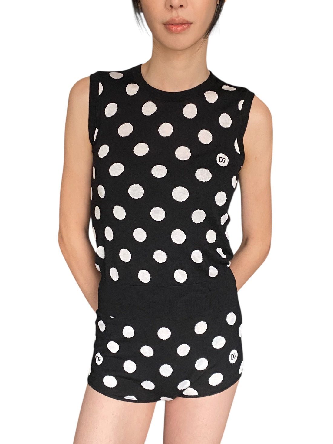 Dolce & Gabbana Black Polka-Dot 3pc Cardigan Set - 42 / US 6