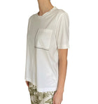 Brunello Cucinelli White Cotton Monili Pocket Tee Shirt - S / US 6