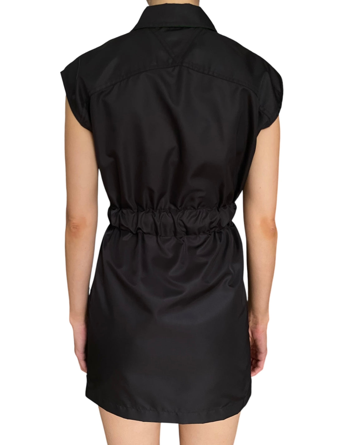 Bottega Veneta Black Nylon Zip Up Shirt Dress - US 0-2