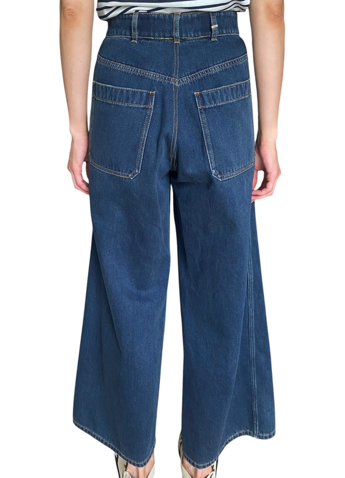 Christian Dior Blue Pocket Front Wide Leg Denim - W31