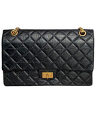 Chanel Black Aged Calfskin 2.55 Reissue 277 Double Flap GHW