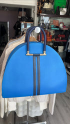 Hermes Vintage 1994 Gobi Blue Leather Hand Luggage Overnight Bag