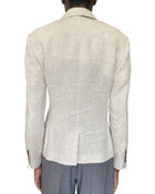 Brunello Cucinelli Ivory Monili Embellished Linen Blazer - 40 / US 4